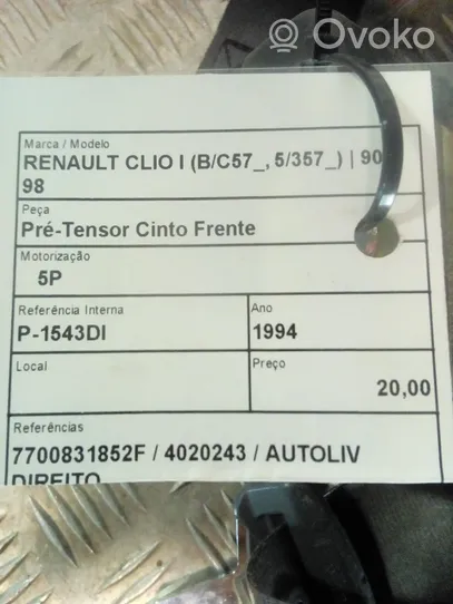 Renault Clio I Etuistuimen turvavyö 