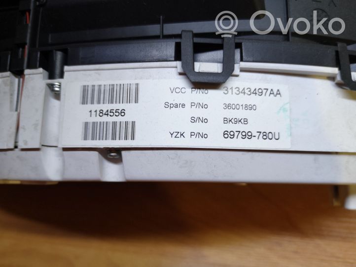 Volvo V60 Tachimetro (quadro strumenti) 31343497AA
