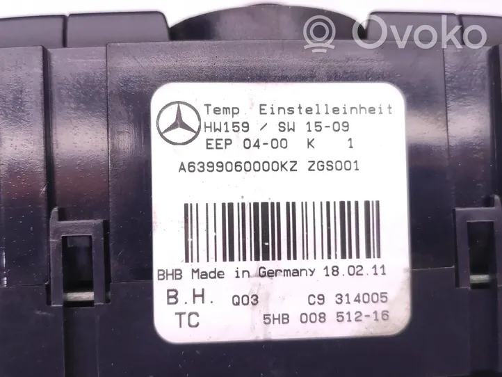 Mercedes-Benz Vito Viano W639 Unidad de control climatización A6399060000
