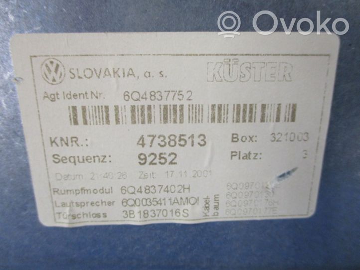 Volkswagen Polo Etuoven ikkunan nostin moottorilla 6Q4837751