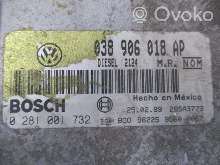 Volkswagen New Beetle Unité de commande, module ECU de moteur 038906018AP