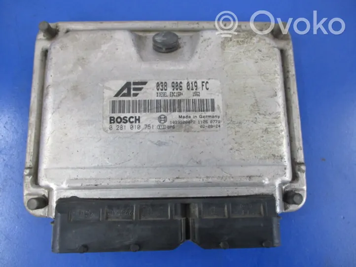 Volkswagen Sharan Motora vadības bloka ECU 038906019FC