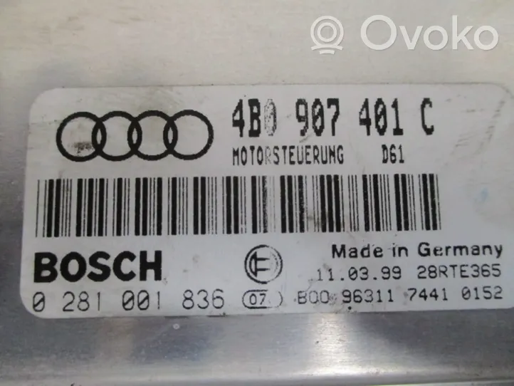 Audi A6 Allroad C5 Moottorin ohjainlaite/moduuli (käytetyt) 4B0907401C