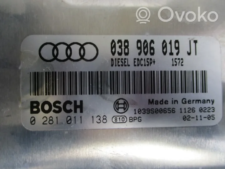 Audi A4 S4 B6 8E 8H Galios (ECU) modulis 038906019JT