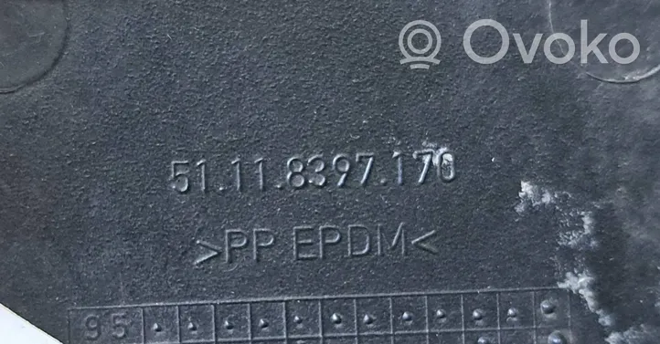 BMW Z3 E36 Cache crochet de remorquage arrière 51118397170
