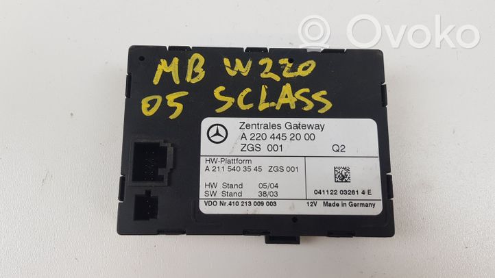 Mercedes-Benz S W220 Unidad de control/módulo del bloqueo de puertas 