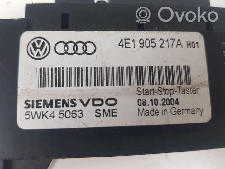 Audi A8 S8 D3 4E Bouton poussoir de démarrage du moteur 