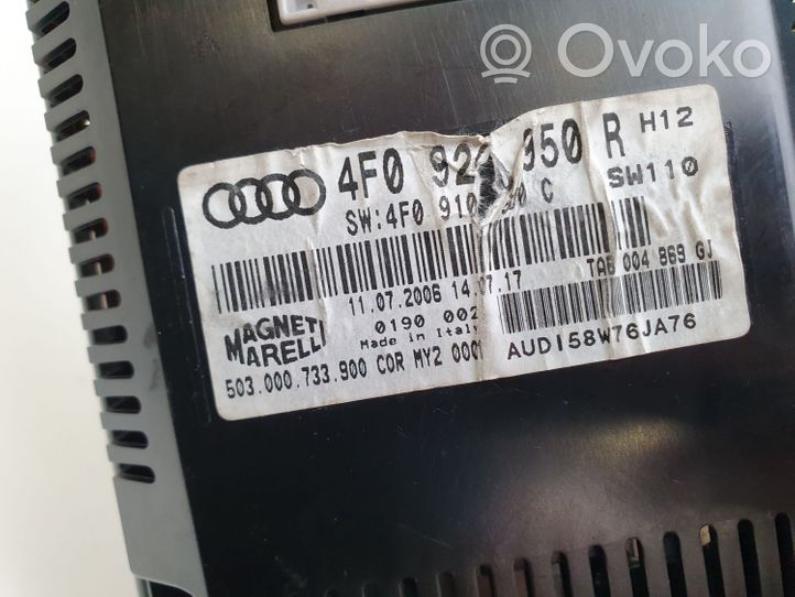 Audi A6 S6 C6 4F Spidometras (prietaisų skydelis) 4F0920950