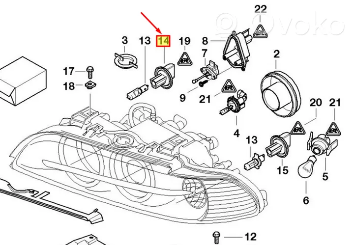 BMW 5 E39 Lampada fanale posteriore 63126904050