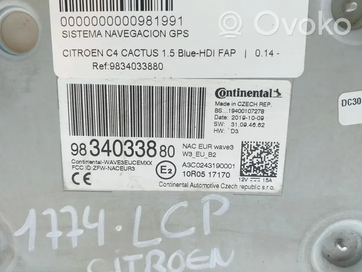 Citroen C4 Cactus Panel / Radioodtwarzacz CD/DVD/GPS 9834033880