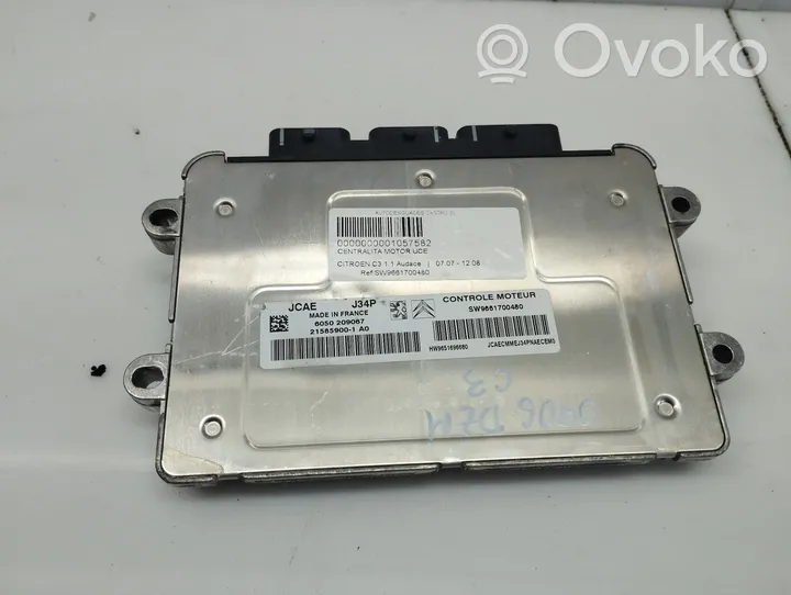 Citroen C3 Sterownik / Moduł ECU 9661700480