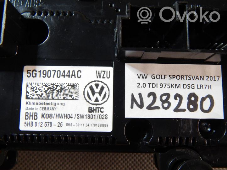 Volkswagen Golf Sportsvan Oro kondicionieriaus/ klimato/ pečiuko valdymo blokas (salone) 5G1907044AC