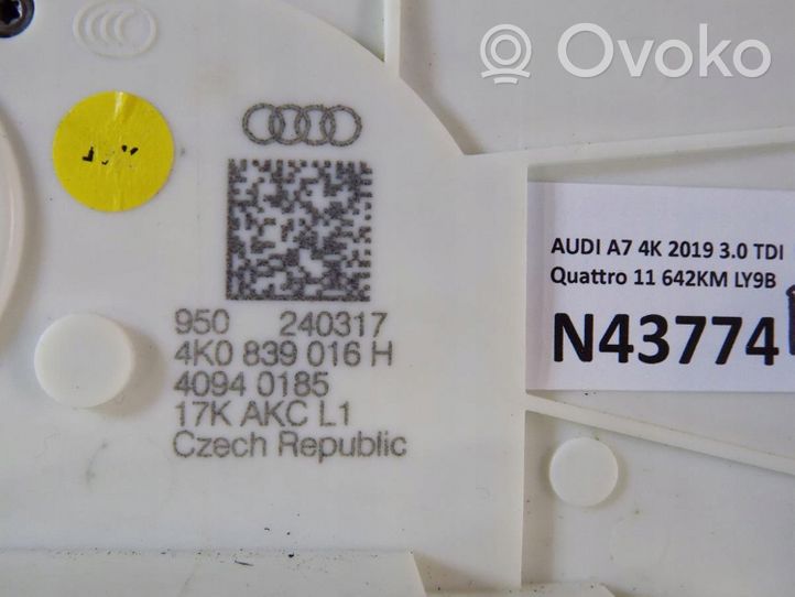 Audi A7 S7 4K8 Serrure de porte arrière 4K0839016H