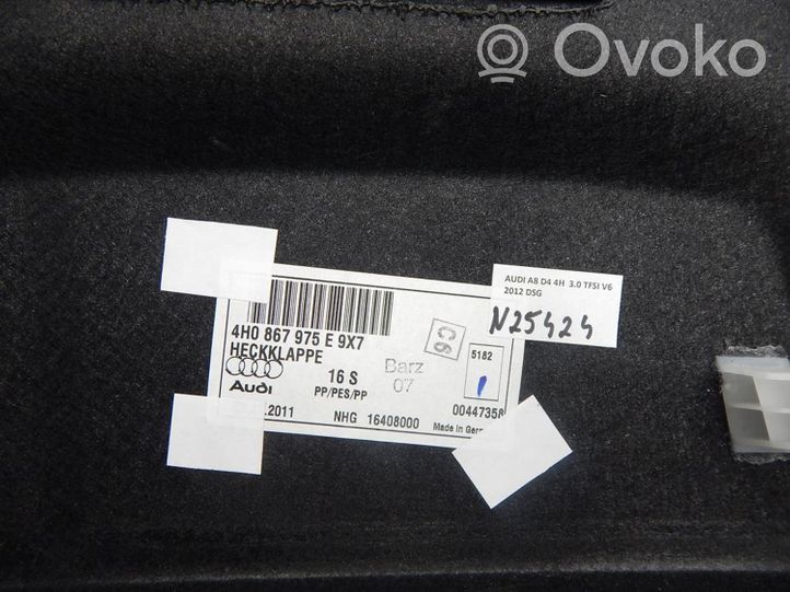 Audi A8 S8 D4 4H Tailgate/boot cover trim set 4H0867975E