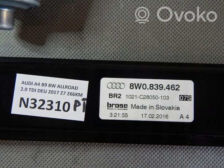 Audi A4 Allroad Takaoven ikkunan nostin moottorilla 8W0839462