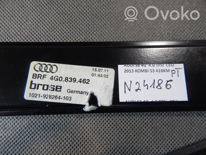 Audi A6 S6 C7 4G Meccanismo di sollevamento del finestrino posteriore senza motorino 4G0839462