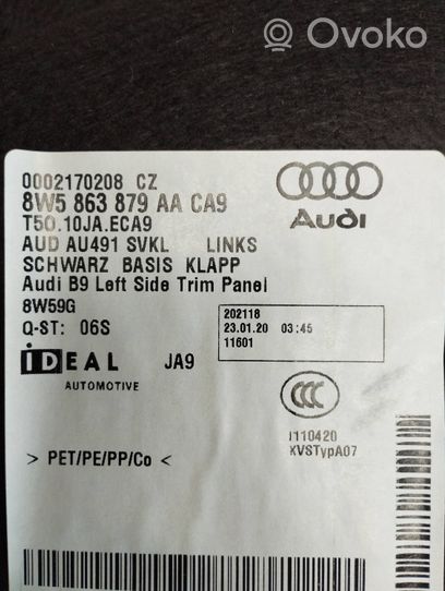 Audi A4 S4 B9 8W Tavaratilan sivuverhoilu 8W5863879AA