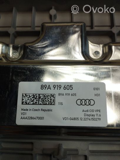 Audi Q4 Sportback e-tron Monitor / wyświetlacz / ekran 89A919605