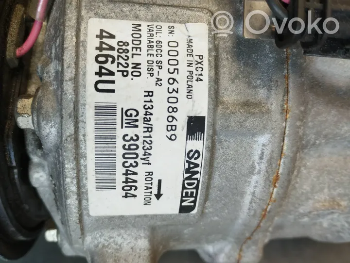 Opel Astra K Ilmastointilaitteen kompressorin pumppu (A/C) 39034464
