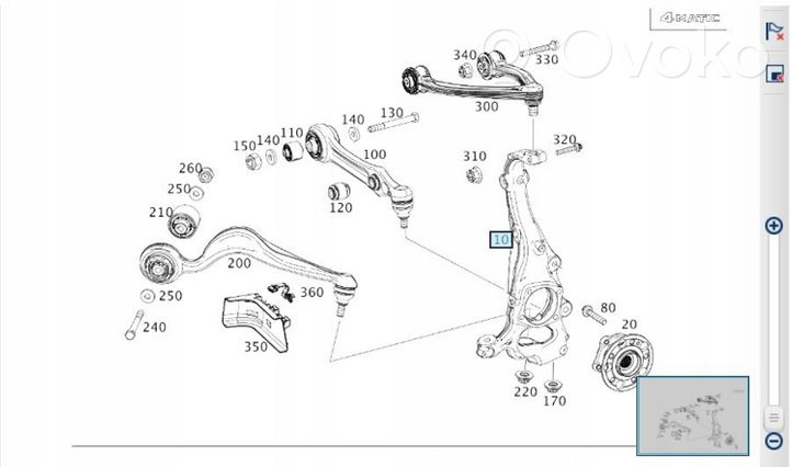 Mercedes-Benz S AMG W222 Fusée d'essieu de moyeu de la roue avant A2223320400