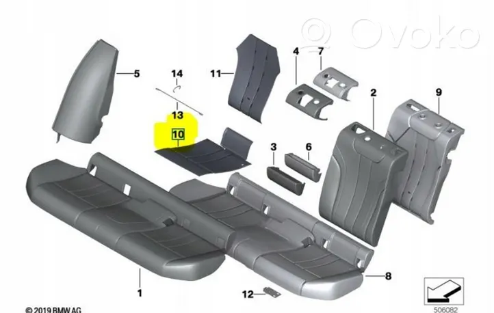 BMW 5 G30 G31 Elemento riscaldante del sedile 7397838