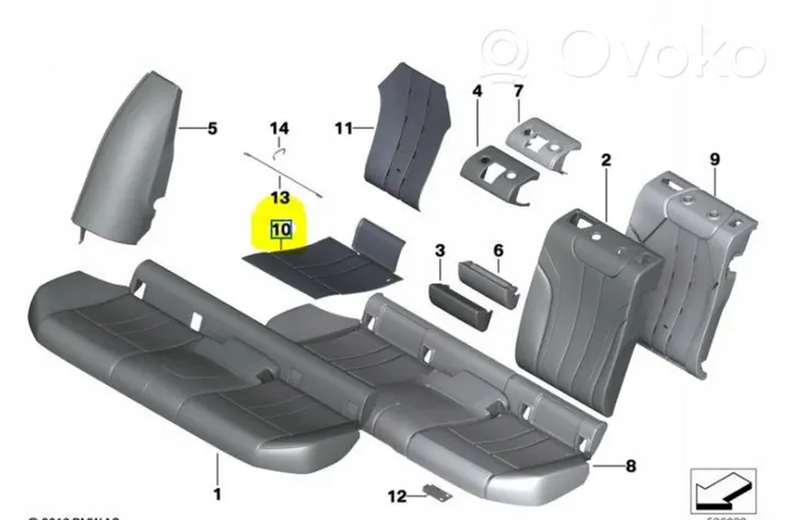 BMW 5 G30 G31 Elemento riscaldante del sedile 7397837