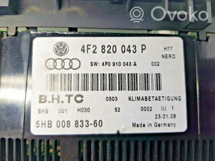 Audi A6 S6 C6 4F Ilmastoinnin ohjainlaite 4F2820043P