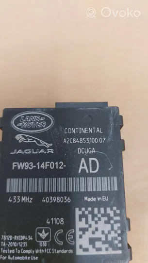 Jaguar XJ X351 Tire pressure control unit FW9314F012AD