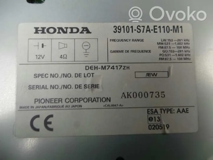 Honda Stream Hi-Fi-äänentoistojärjestelmä 39101S7AE110M1