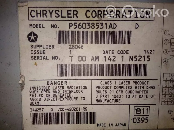 Chrysler Voyager Unité de contrôle son HiFi Audio P56038531AD