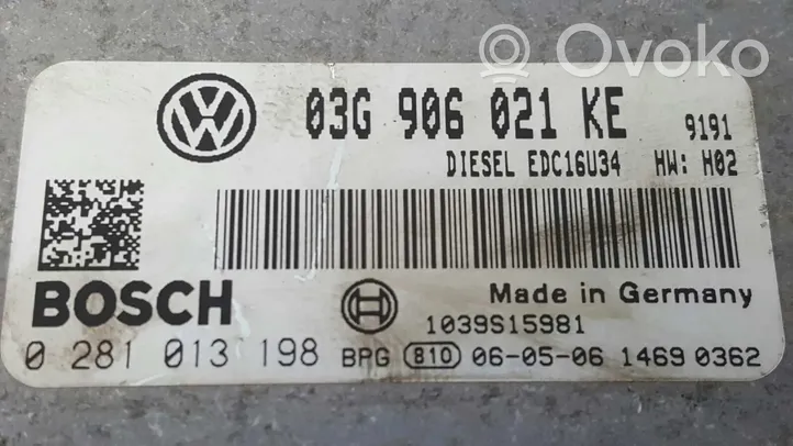 Volkswagen Touran I Unidad de control/módulo ECU del motor 0281013198