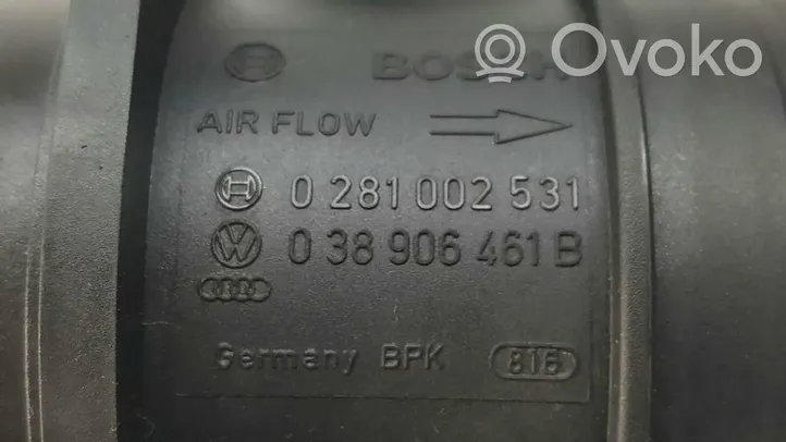Volkswagen Polo IV 9N3 Mass air flow meter 0281002531