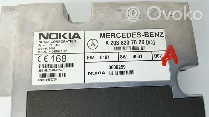 Mercedes-Benz S W220 Puhelimen käyttöyksikkö/-moduuli A203820702680