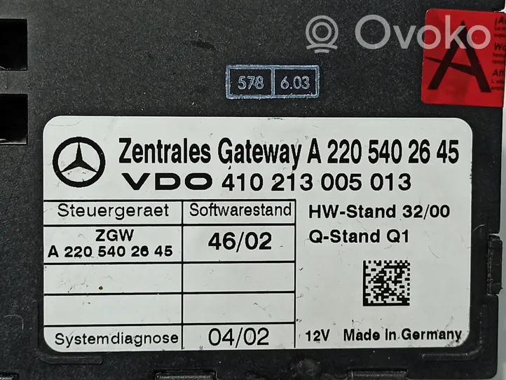 Mercedes-Benz S W220 Muut ohjainlaitteet/moduulit A1695406945