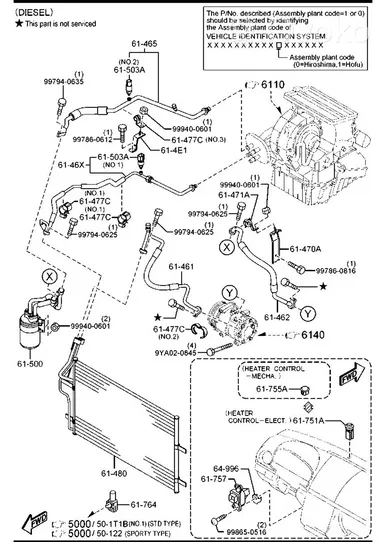 Mazda 3 I Autres pièces de clim BP8F61461A