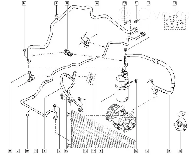 Renault Kangoo II Altri parti dell’aria condizionata (A/C) 8200247360