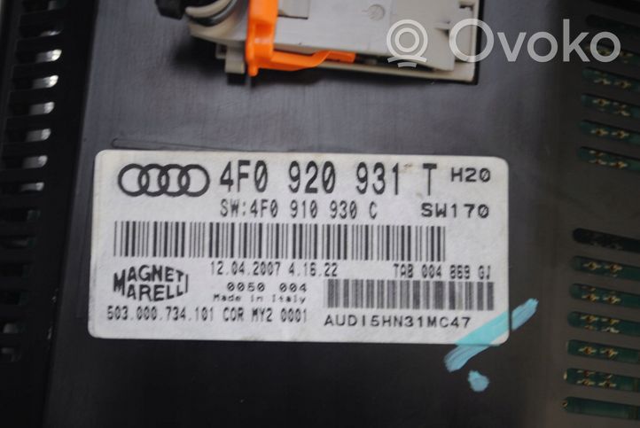 Audi A6 S6 C6 4F Spidometras (prietaisų skydelis) 4F0920931T