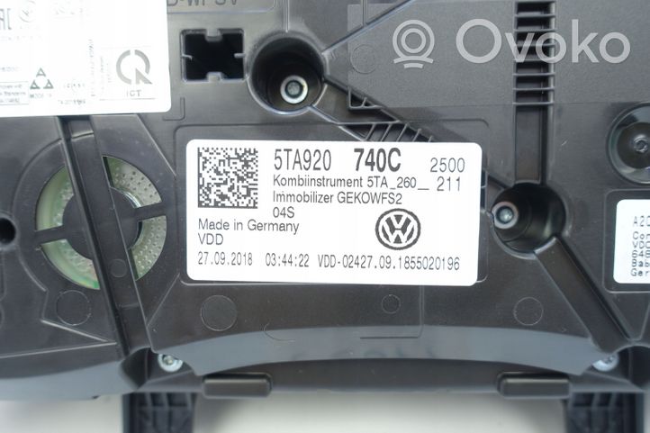 Volkswagen Touran III Tachimetro (quadro strumenti) 5TA920740C