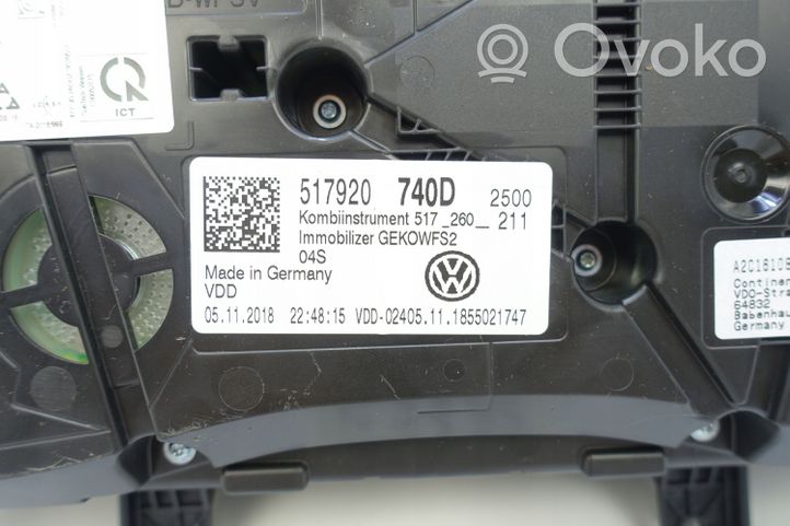 Volkswagen Golf Sportsvan Tachimetro (quadro strumenti) 517920750D