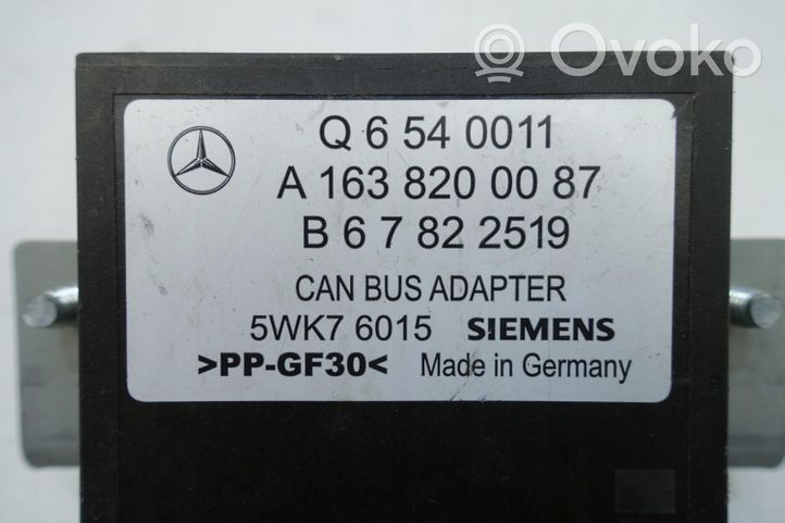 Mercedes-Benz ML W163 Unité de commande, module ECU de moteur A1638200087  MODUŁ KOMPUT