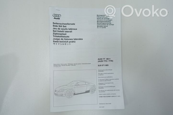 Audi TT Mk1 Передний порог (часть кузова) 8J0071685 02009681 020096