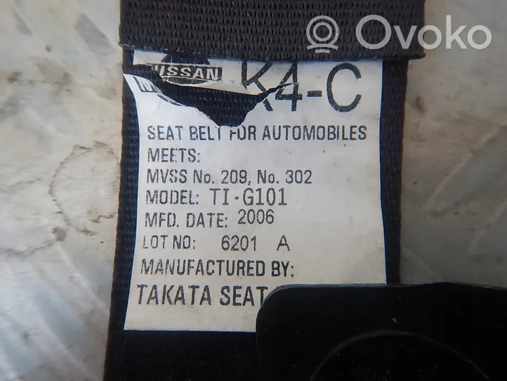 Nissan Titan Cintura di sicurezza posteriore 6199A