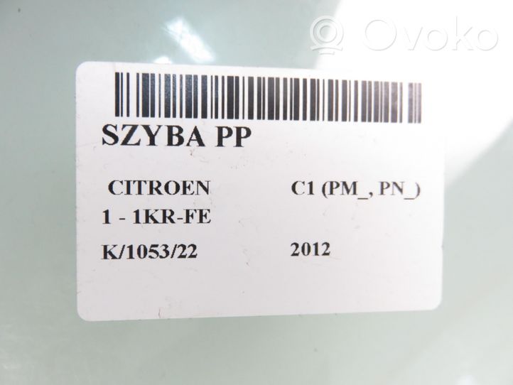 Citroen C1 Pagrindinis priekinių durų stiklas (keturdurio) 