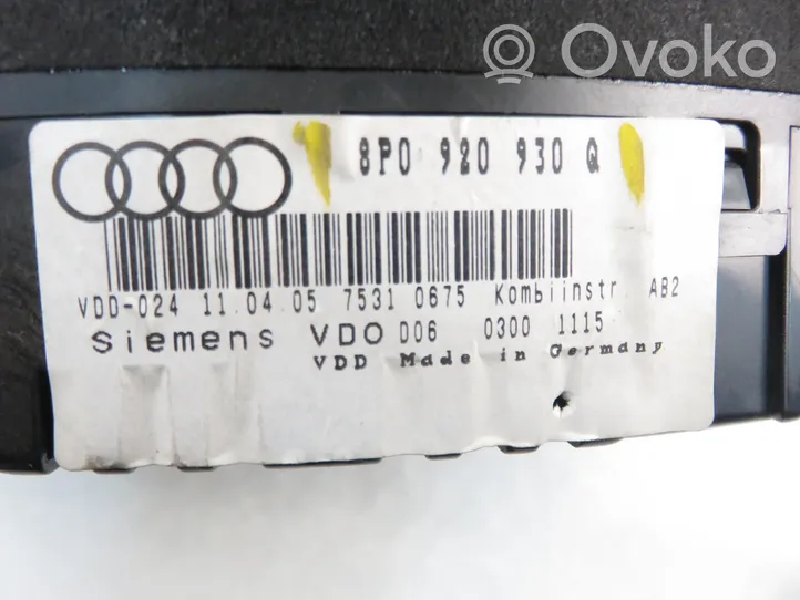 Audi A3 S3 8P Tachimetro (quadro strumenti) 