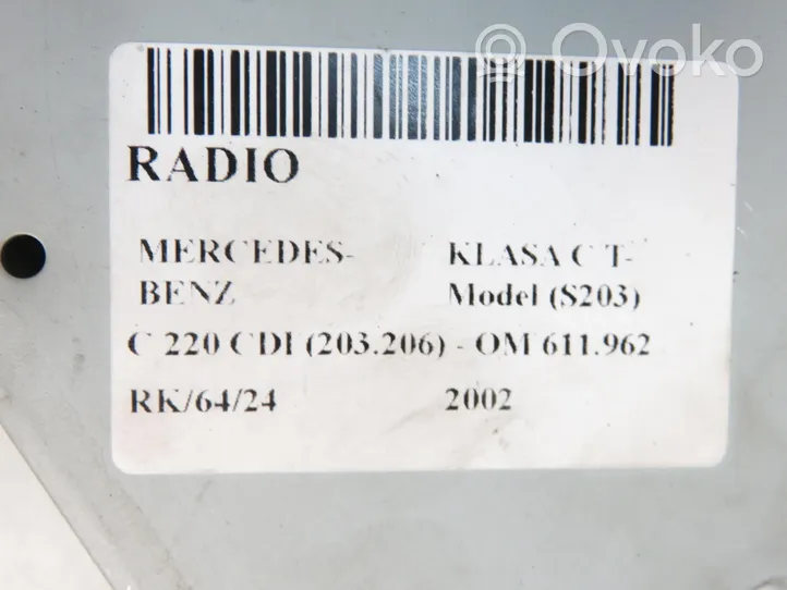 Mercedes-Benz C AMG W203 Radio / CD/DVD atskaņotājs / navigācija 