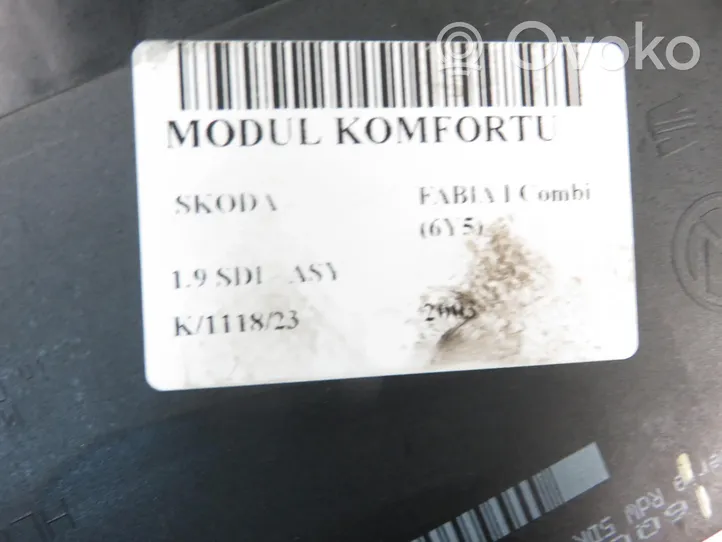 Skoda Fabia Mk1 (6Y) Sterownik / Moduł komfortu 5DK00812901
