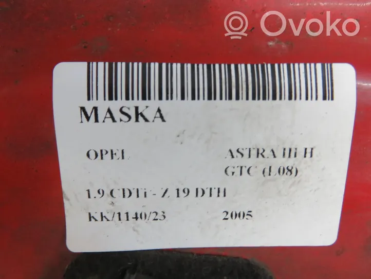 Opel Astra H Pokrywa przednia / Maska silnika 