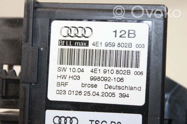 Audi A8 S8 D3 4E Moteur de lève-vitre de porte avant 4E0959802B