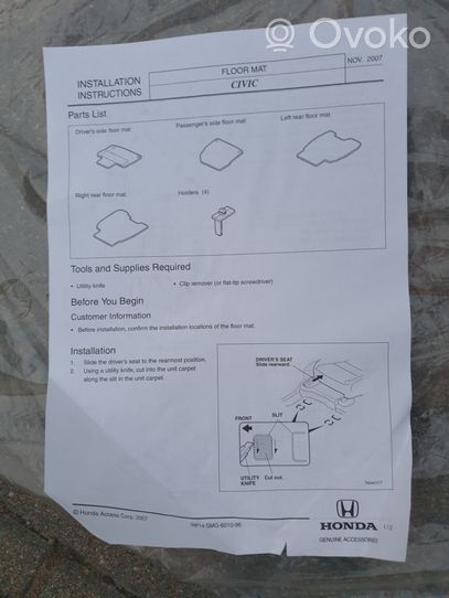 Honda Civic Set di tappetini per auto 08P15SMG611A