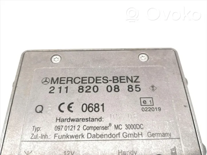 Mercedes-Benz S W221 Module unité de contrôle Bluetooth 2118200885